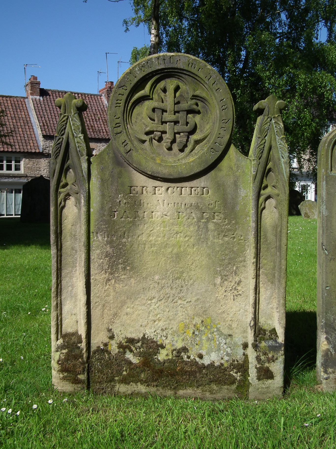 Another example of a Helmsley headstone with a cross motif