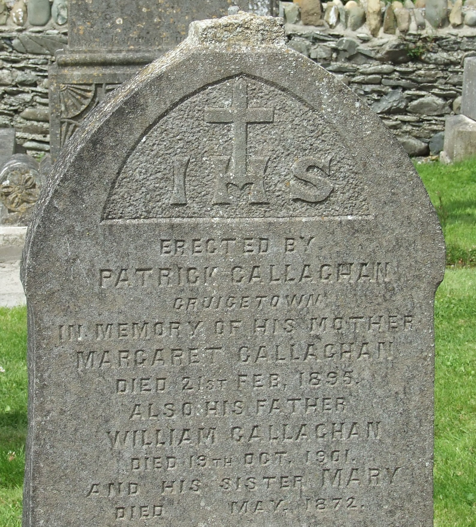 A headstone with the erector prominently mentioned (Port, Co. Louth)
