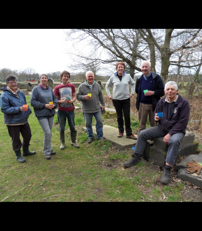 Seven members of the St Matthew's Churchyard working group